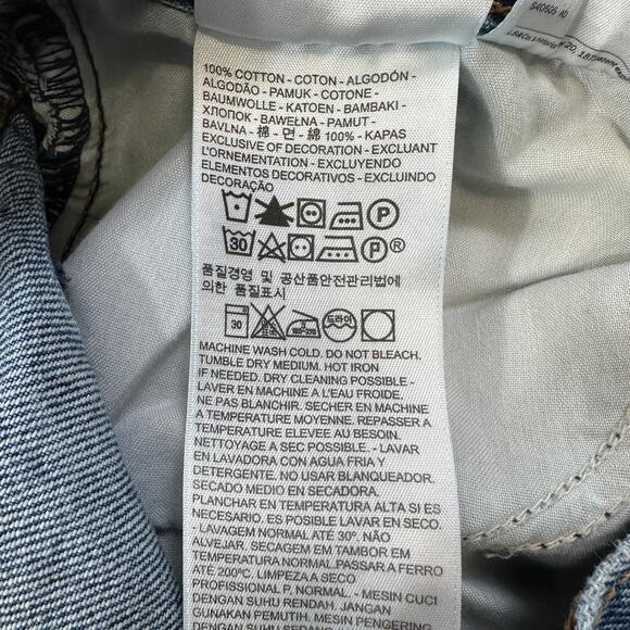 Levi's Jeans WMNS Size 27 Wedgie Button Fly Hi-rise Med Wash Distressed Raw Hem - Picture 8 of 12